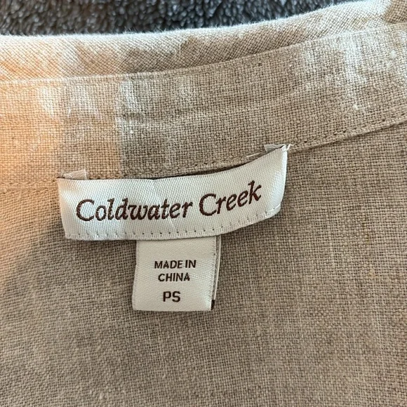 Linen Shirt Jacket Neutral Minimalist Button Front Capsule Wardrobe Layering Top - Picture 7 of 8